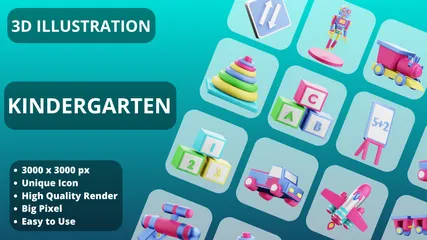 Kindergarten 3D Icon Pack