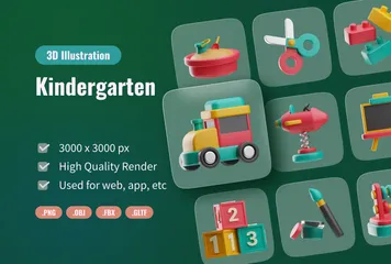 幼稚園 3D Iconパック