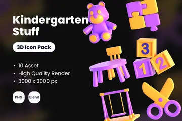 Kindergarten Stuffs 3D Icon Pack