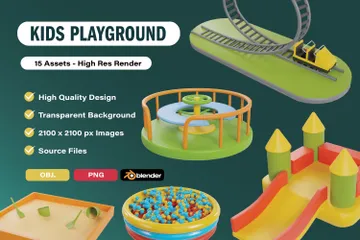Kinderspielplatz 3D Icon Pack