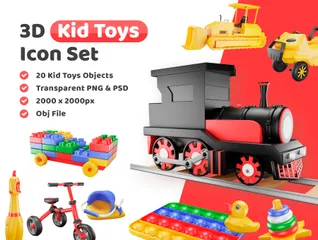 Kinderspielzeug 3D Illustration Pack