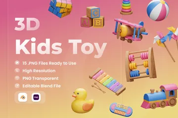 Kinderspielzeug 3D Icon Pack