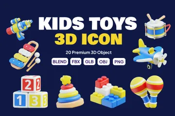 Kinderspielzeug 3D Icon Pack