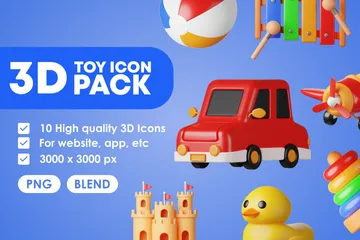 Kinderspielzeug 3D Icon Pack