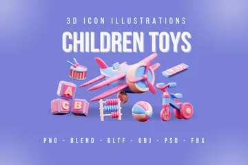 Kinderspielzeug 3D Icon Pack