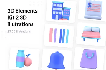 Kit d'éléments 3D 2 Pack 3D Illustration