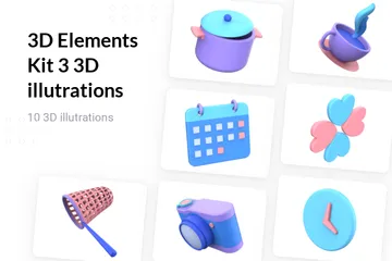 Kit d'éléments 3D 3 Pack 3D Illustration