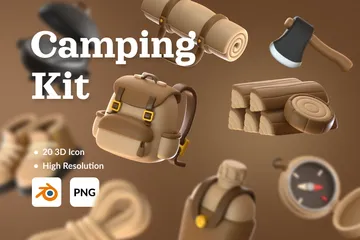 Kit de acampamento Pacote de Icon 3D