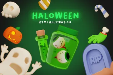 Kit de artículos de Halloween Paquete de Icon 3D