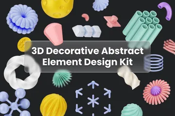 Kit de diseño de elementos decorativos Paquete de Icon 3D