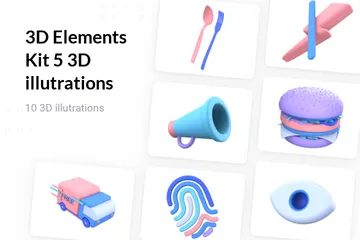 Kit de elementos 3D 5 Paquete de Illustration 3D