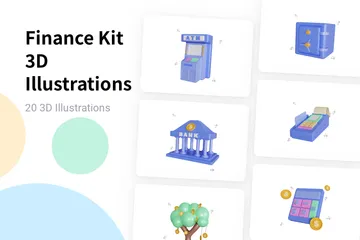 Kit de finanzas Paquete de Illustration 3D