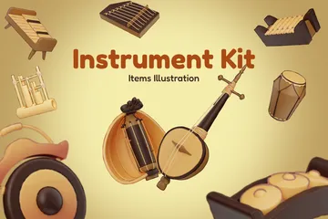 Kit de Instrumento Tradicional V01 Pacote de Icon 3D