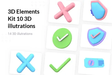 Kit de elementos 3D 10 Paquete de Illustration 3D