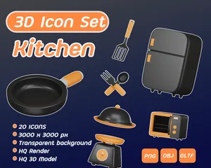 Kitchen 3D Icon Pack
