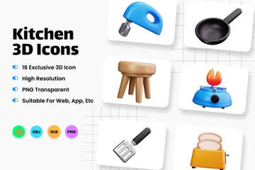 Kitchen 3D Icon Pack