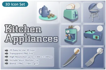 Kitchen Appliances 3D Icon Pack