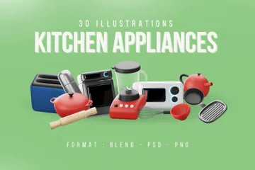 キッチン家電 3D Iconパック