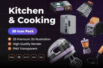 Kitchen & Cooking 3D Icon Pack