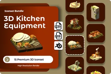 Kitchen Equipment 3D Icon Pack