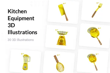 Kitchen Equipment 3D Illustration Pack