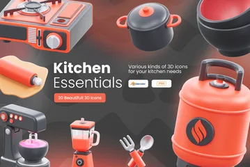 Kitchen Essentials 3D Icon Pack