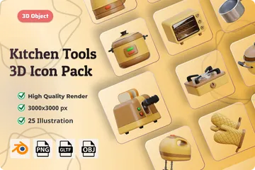 Kitchen Tools 3D Icon Pack
