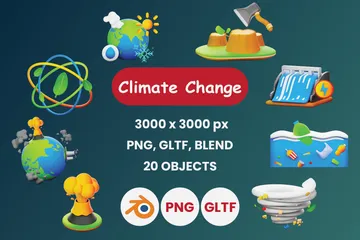 Klimawandel 3D Icon Pack