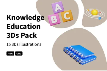 Knowledge Education 3D Icon Pack