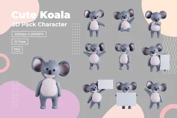 Koalas mignons Pack 3D Illustration