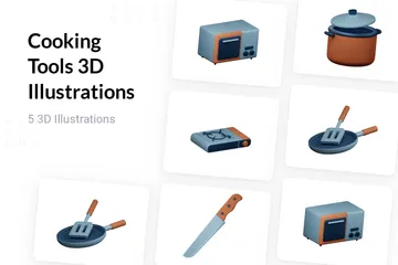 Kochutensilien 3D Illustration Pack