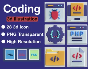 Kodierung 3D Icon Pack