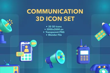 Kommunikation 3D Icon Pack