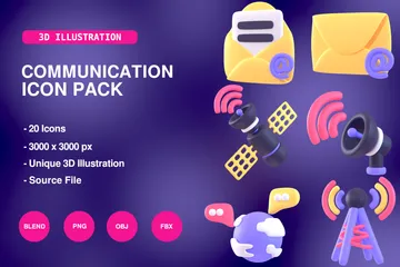 Kommunikation 3D Icon Pack