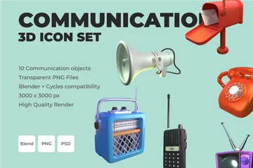 Kommunikation 3D Icon Pack