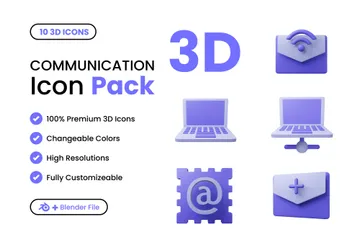 Kommunikation 3D Icon Pack