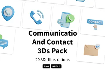 Kommunikation und Kontakt 3D Icon Pack
