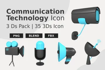 Kommunikationstechnologie 3D Icon Pack