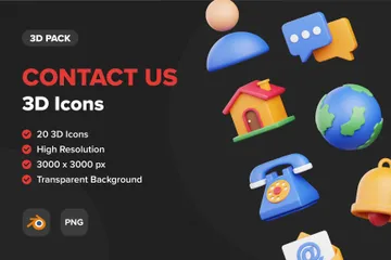 Kontaktiere uns 3D Icon Pack