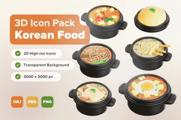 韓国料理 3D Iconパック