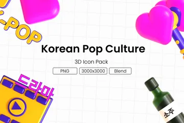 韓国のポップカルチャー 3D Iconパック