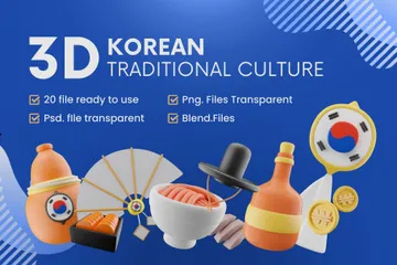 Korean Traditional Culture 3D Icon Pack