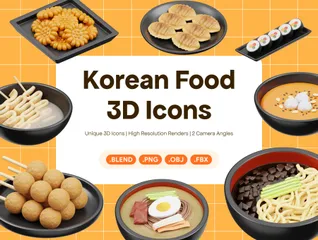 Koreanisches Essen 3D Icon Pack