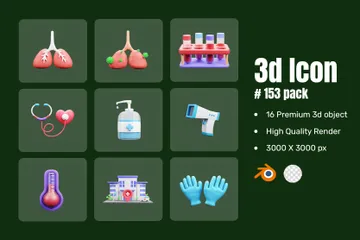 Krankenhaus 3D Icon Pack