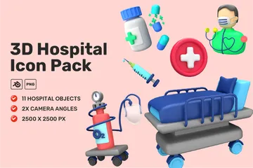 Krankenhaus 3D Illustration Pack