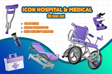Krankenhaus & Medizin 3D Icon Pack