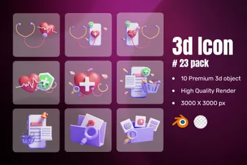 Krankenhaus und Medizin 3D Icon Pack