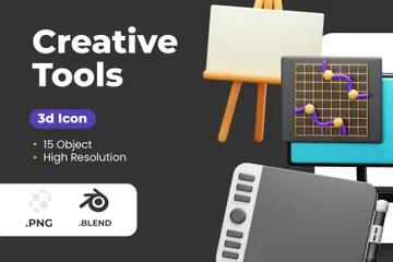 Kreative Werkzeuge 3D Icon Pack
