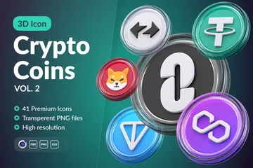 Kryptomünzen Vol.2 3D Icon Pack