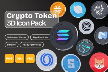 Krypto-Token 2 3D Icon Pack